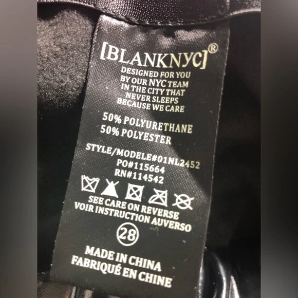 NWOT Blank NYC x Revolve Bang Patent High Rise Leggings in Shiny Black - Size 28 - Picture 5 of 6